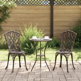 vidaXL 3-delni vrtni bistro komplet, bronsta lita aluminij, (22016546) Cene