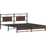  Okvir kreveta bez madraca smeđi hrast 160x200 cm izrađeno drvo | shoptok.hr