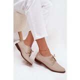 Zazoo Women's Leather Elegant Lace-Up Shoes 4238 Beige | Shoptok.si