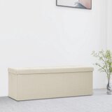 The Living Store Zložljiva klop s prostorom za shranjevanje kremno bela - Klop S Prostorom Za Shranjevanje, (21485865) | Shoptok.si