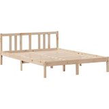  Krevet s regalom za knjige bez madraca 120x200 cm od borovine Prirodna 120 x 200 cm | shoptok.hr