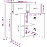  Komoda boja hrasta sonome 69,5 x 34 x 90 cm konstruirano drvo | shoptok.hr