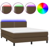  box spring s madracem LED tamnosmeđi 140x200 cm tkanina | shoptok.hr