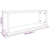  Kockaste zidne police 2 kom dimljeni hrast 60x15x23 cm drvene | shoptok.hr