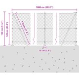 vidaXL Ograja iz verige z 7 flanšastimi stebri 1.2x10 m pocinkana jekla | Shoptok.si
