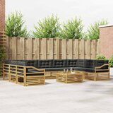  Set vanjskih sofa 10 kom. Bijela i antracit Čvrsto drvo akacije | shoptok.hr