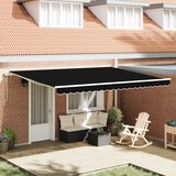 vidaXL Ročna retraktibilna tenda Črna 450x350 cm u