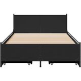  Okvir kreveta s ladicama crni 75 x 190 cm konstruirano drvo | shoptok.hr