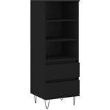 Maison Chic Visoka omara - Komoda - Predalnik črna 40x36x110 cm inženirski les, (21719240) Cene