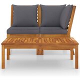 Maison Chic Seti vrtnega pohištva - Vrtna garnitura - Vrtni pohištvo set z blazinami 3-delna temno siva akacija, (21797527) | Shoptok.si