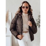 DStreet Kurtka damska zimowa krótka GLAMVO puchowa z kapturem brązowa Cijene