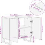 vidaXL Ormarić za umivaonik s policom s pohranom s vratima Smeđa, Crna 62 x 33 x 58 cm | shoptok.hr