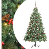 vidaXL Umjetno božićno drvce 300 LED lampica Topla bijela PVC i metal - 210 cm s LED-ima i ružičastim kuglicama Cijene