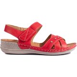 Shelvt Lightweight red women's platform sandals | Shoptok.si