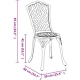  Vrtna stolica 2 pcs Bronzana 39 x 40 x 87cm Aluminij | shoptok.hr