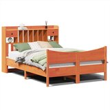 vidaXL Posteljni okvir brez vzmetnice voščeno rjav 160x200 cm borovina | Shoptok.si