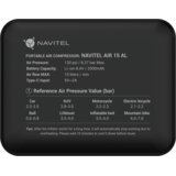 Navitel AIR 15 AL brezžični prenosni kompresor 120 PSI &amp;ndash; 50 W, 15 L/min, Auto-Stop, LED Slike