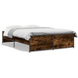 vidaXL Okvir kreveta boja hrasta 120x200 cm konstruirano drvo i metal Cijene
