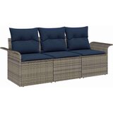  Vrtna sedežna garnitura z blazino 3 pcs Siva Poly ratan, (5000063394) | Shoptok.si