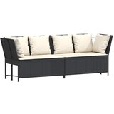  4-dijelni set vrtnih sofa od poliratana s jastucima crni | shoptok.hr