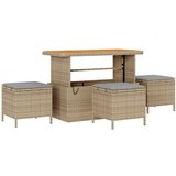 vidaXL 9-dijelni set vrtne sofe s jastučićima bež poli ratan akacija, 2-sjedalna vrtna sofa s jastučićima bež poli ratan, 4-dijelni set za objedovanje u vrtu s jastučićima bež poli ratan akacija Cijene