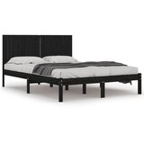  Okvir za krevet od masivne borovine crni 200 x 200 cm | Eponuda.com