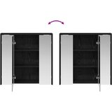  Kupaonski ormar s ogledalom Crni hrast 63,5 x 16 x 62,5 cm | shoptok.hr