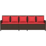  Vrtna sofa 5-sjed s jastucima smeđi poliratan | Eponuda.com