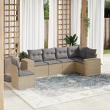  6-dijelni set vrtnih sofa s jastucima bež od poliratana | shoptok.hr