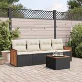  The Living Store Vrtna sedežna garnitura 5-delna z blazinami črn poli ratan - Vrtna Sedežna Garniture, (21478538) | Shoptok.si