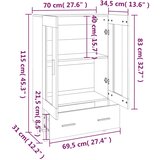  Visoka komoda boja hrasta sonome 70x31x115 cm konstruirano drvo | shoptok.hr