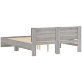  Okvir kreveta s uzglavljem boja sivog hrasta sonome 150x200 cm | shoptok.hr