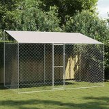 vidaXL Kavez za pse Srebrno 400 x 200 x 256 cm Cinkani čelik Cijene