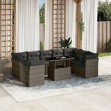 Maison Chic Seti vrtnega pohištva - Vrtna garnitura - Vrtni pohištvo set 10-delna z blazinami siv poli ratan, (21812013) | Shoptok.si