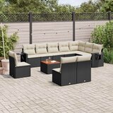  11-dijelni set vrtnih sofa od poliratana s jastucima crni | shoptok.hr