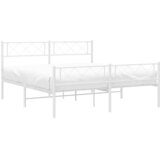  Metalni okvir kreveta uzglavlje i podnožje bijeli 140 x 190 cm | shoptok.hr