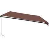 Tenda na ručno uvlačenje s LED svjetlima smeđa 600x350 cm | shoptok.hr