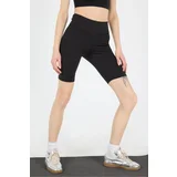 Dewberry 53600 High Waist Sports Shorts Tights-BLACK