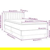 Box Spring krevet s madracem tamnozeleni 80x220 cm baršun | shoptok.hr