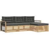 vidaXL Zunanja garnitura za sedenje 4 pcs Bela in antracit Poliester, (5000269547) | Shoptok.si