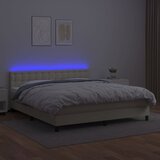  box spring s madracem LED krem 180x200cm od umjetne kože | shoptok.hr