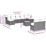  10-dijelni set vrtnih sofa s jastucima bež od poliratana | shoptok.hr