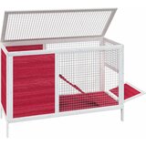  Kavez za zečeve crveni 103 x 44 x 69,5 cm od masivne borovine | shoptok.hr