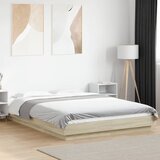  Okvir za krevet s LED svjetlima boja hrasta 120 x 200 cm drveni | shoptok.hr