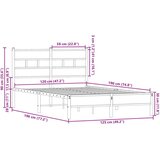 vidaXL Posteljni okvir brez vzmetnice z vzmetnice dim. hrast 120x190cm | Shoptok.si