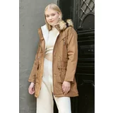 HAKKE Hooded Coat with Pouch Pocket Flap