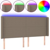  LED uzglavlje smeđesivo 183 x 16 x 118/128 cm od tkanine | shoptok.hr