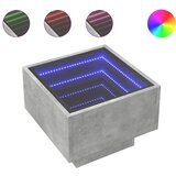 Maison Chic Nočna mizica - Nočna omarica - Nočna miza z neskončnimi LED betonsko siva 40x40x30 cm, (21690414) | Shoptok.si