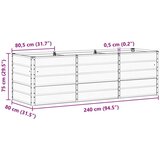  Cvetlično korito Zelena 240 x 80 x 75 cm Jeklo, (5000207349) | Shoptok.si