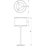  Stona lampa LOFT SHADE 1xE27/60W/230V, prečnik 25 cm, bela/zlatna | Eponuda.com